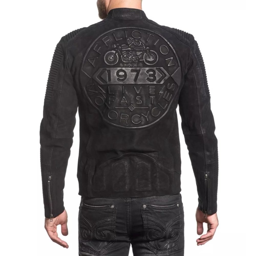 Affliction Black Leather Jacket - Picture 4 of 7